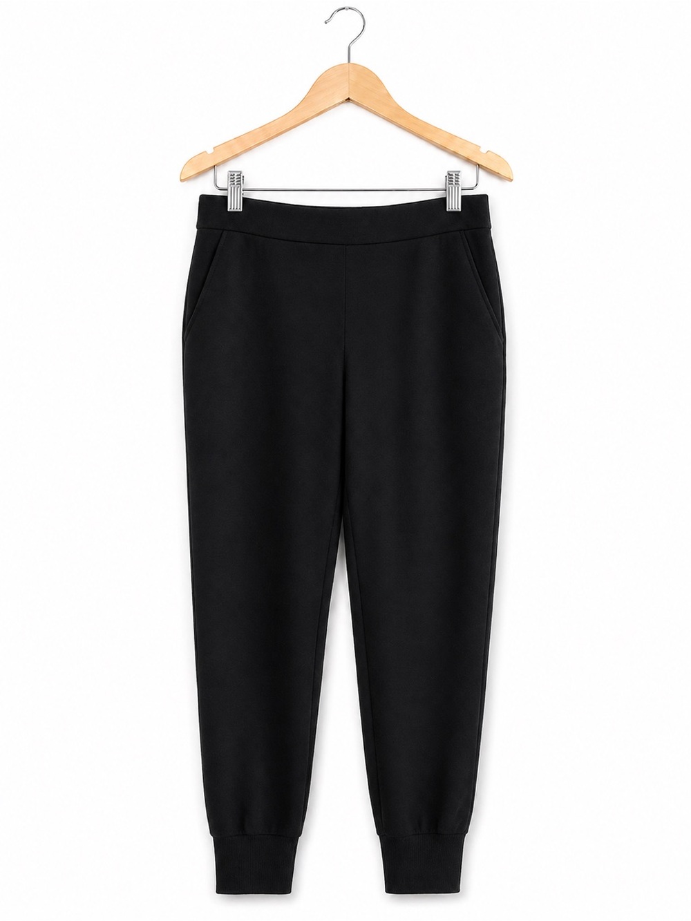 Babaton Black Ponte Knit Jogger Pants | High Rise | Size L - Picture 2 of 6